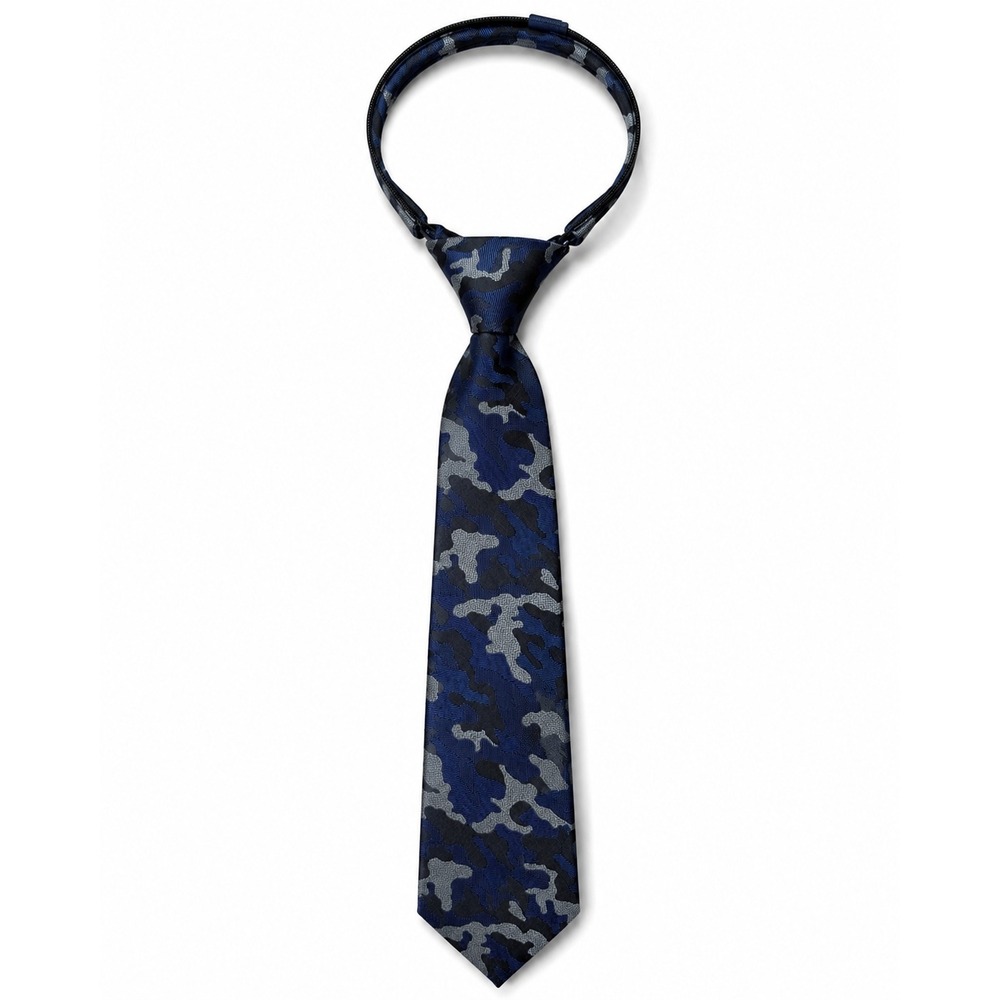 Littlest Prince Camo Zipper Tie‎ 5-8Y Wedding Ring Bearer Church Formal Easter
